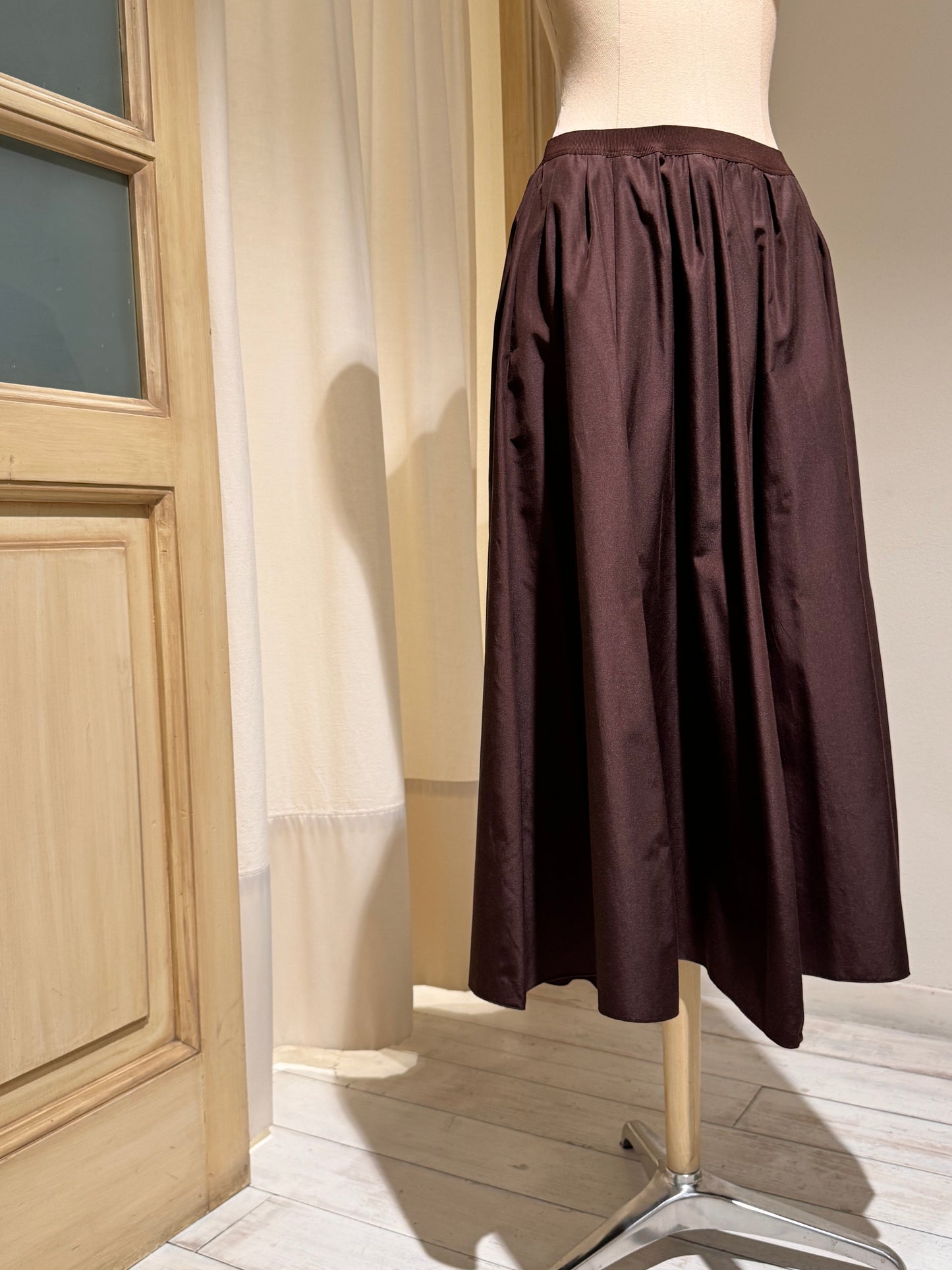 W - Taffetà Skirt - FORTE FORTE - Chocolate