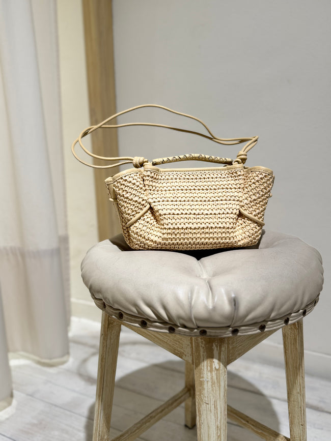 Arta Mini Raffia Pleated Crossbody Bag - HEREU