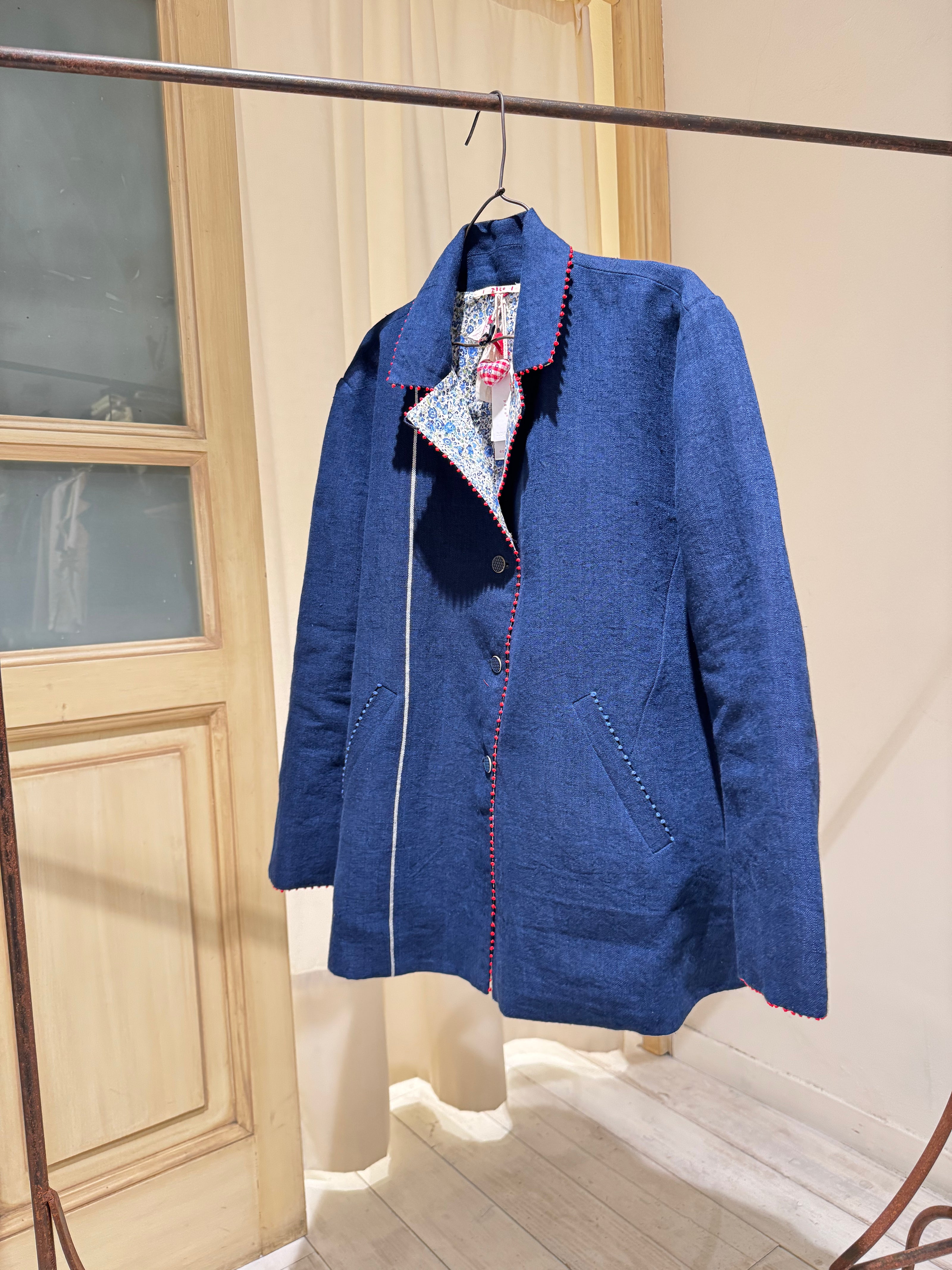 W REVERSIBLE BLAZER - I LOVE PÈRO - Blue/LibertyFlowers