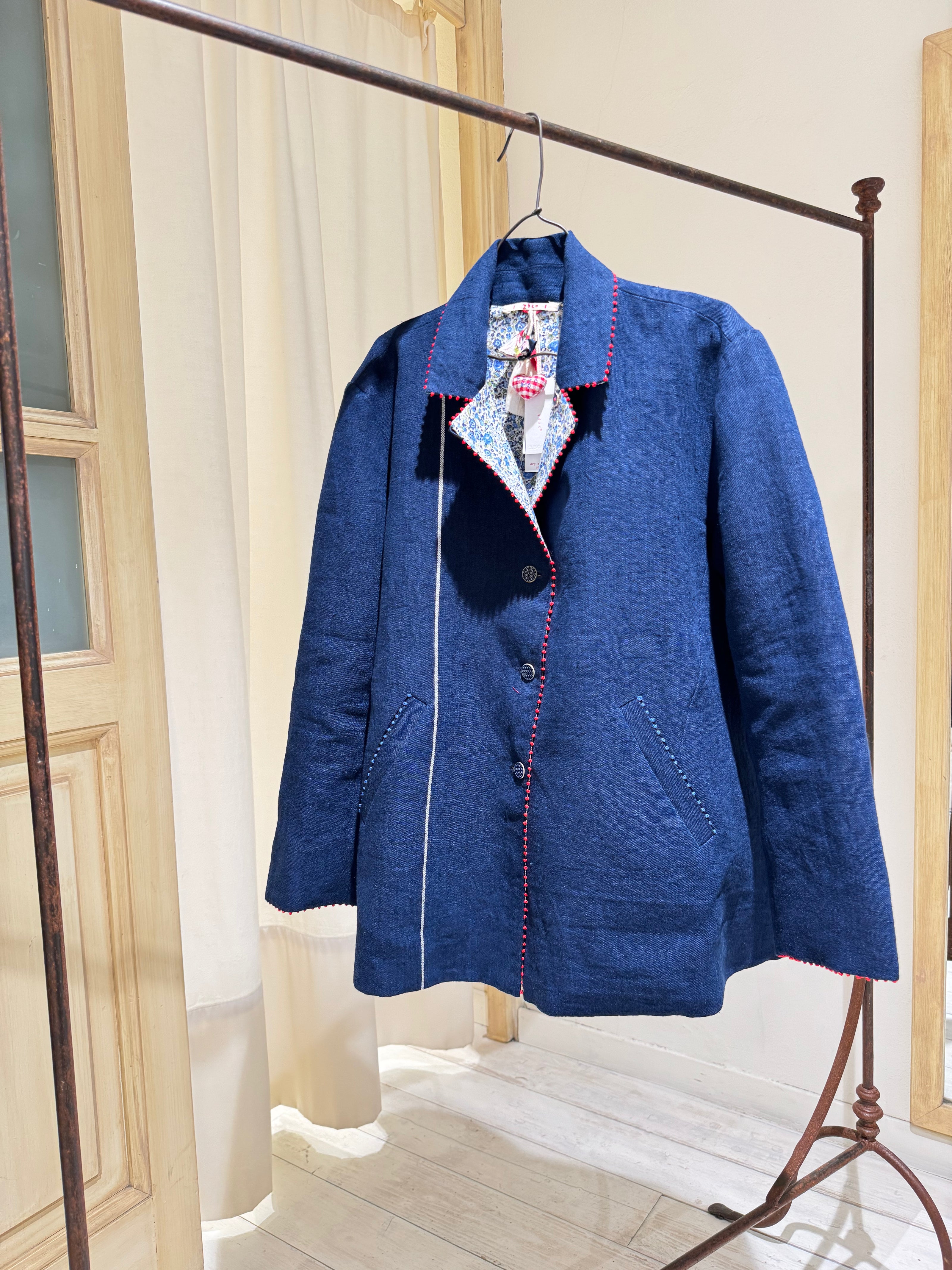 W REVERSIBLE BLAZER - I LOVE PÈRO - Blue/LibertyFlowers