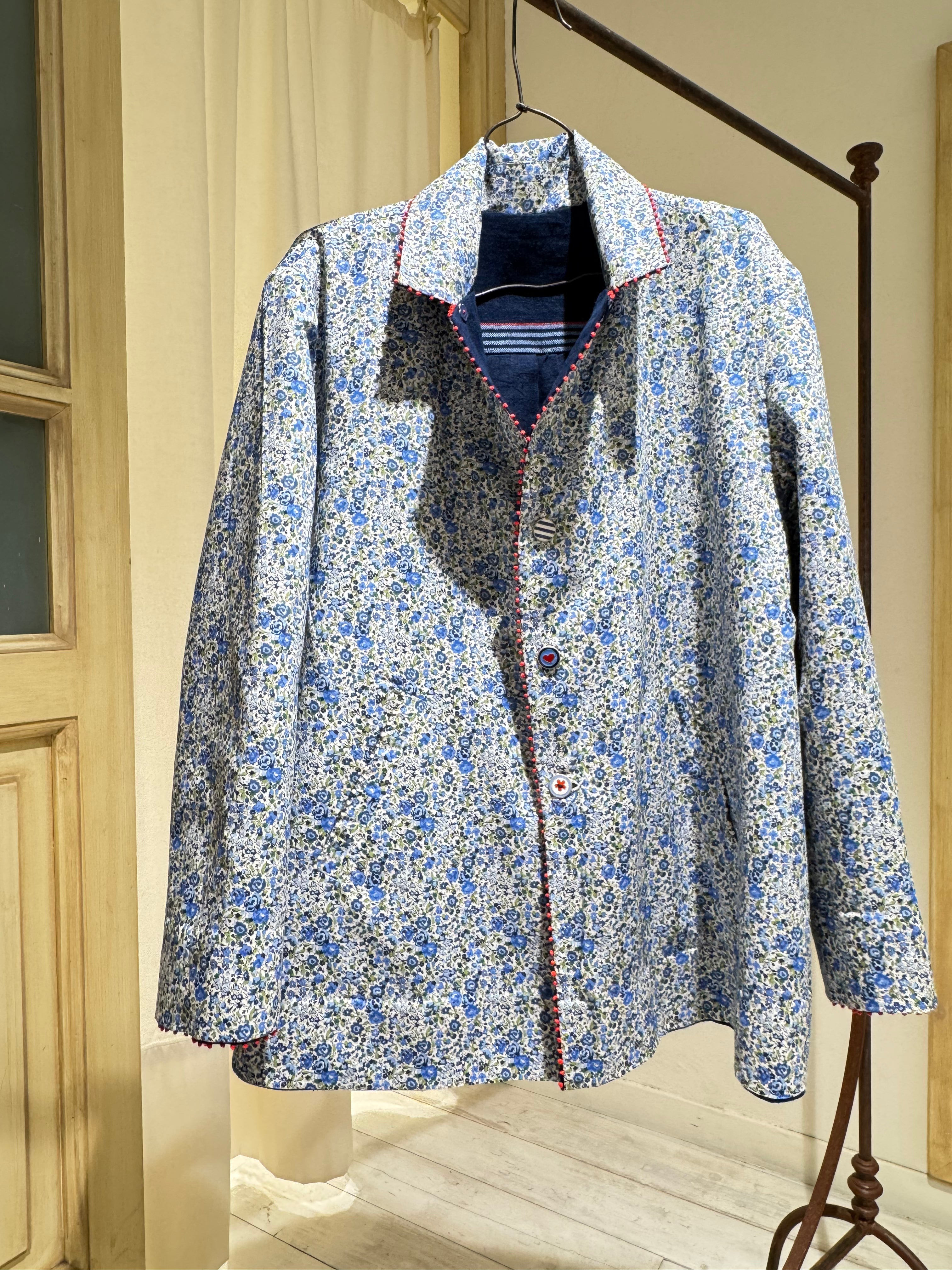 W REVERSIBLE BLAZER - I LOVE PÈRO - Blue/LibertyFlowers
