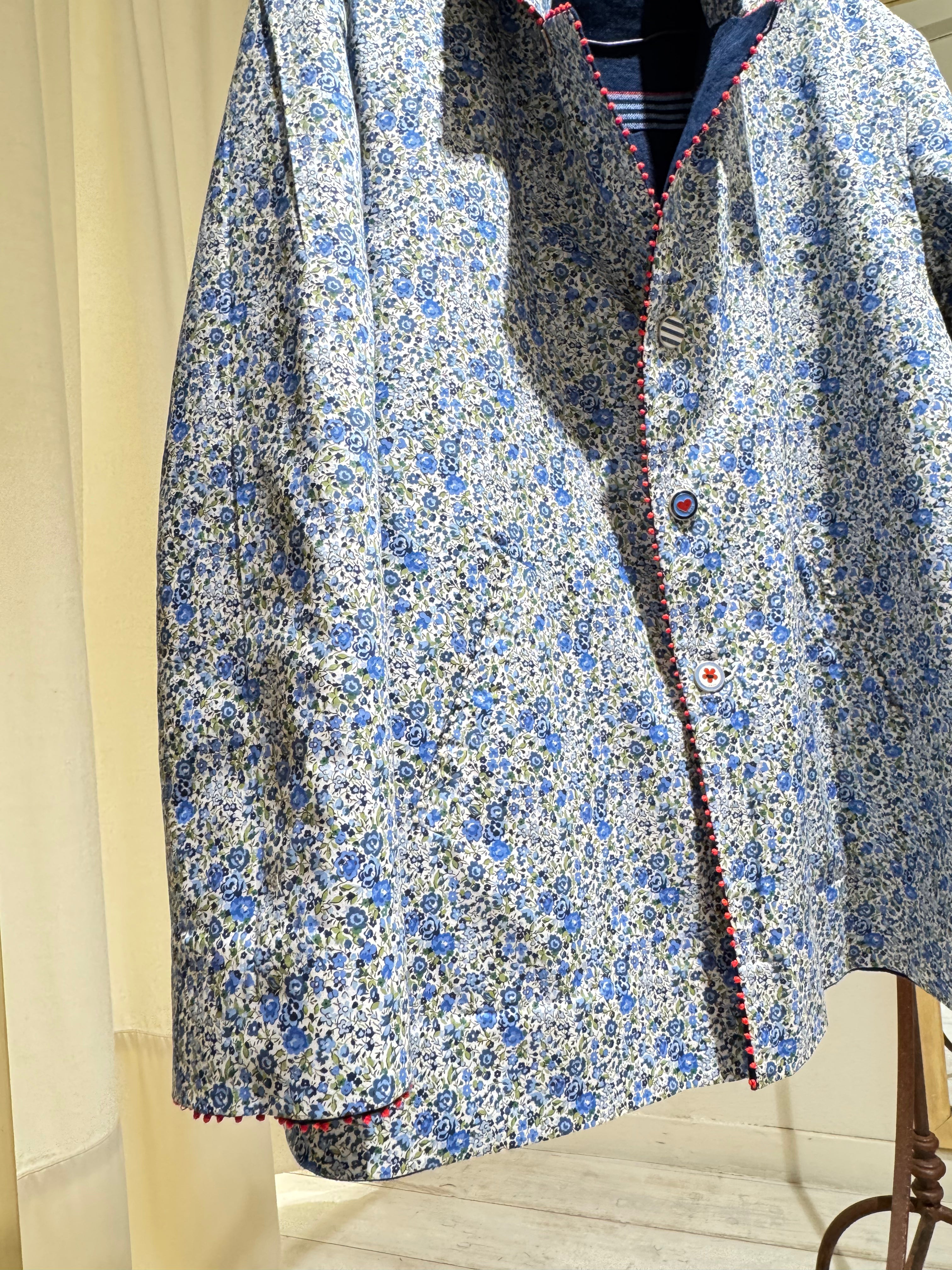 W REVERSIBLE BLAZER - I LOVE PÈRO - Blue/LibertyFlowers