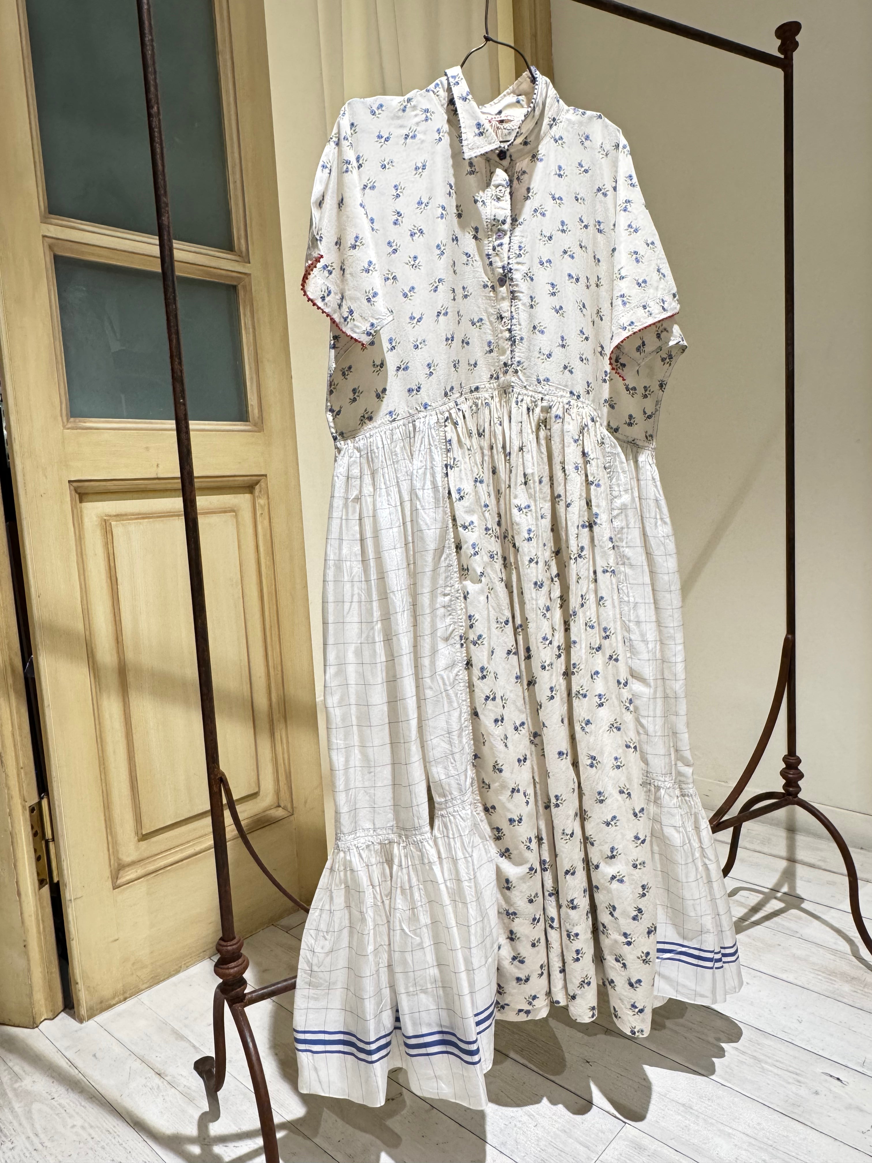 W DRESS Short Sleeve - I LOVE PÈRO - Milk, Sky Blue