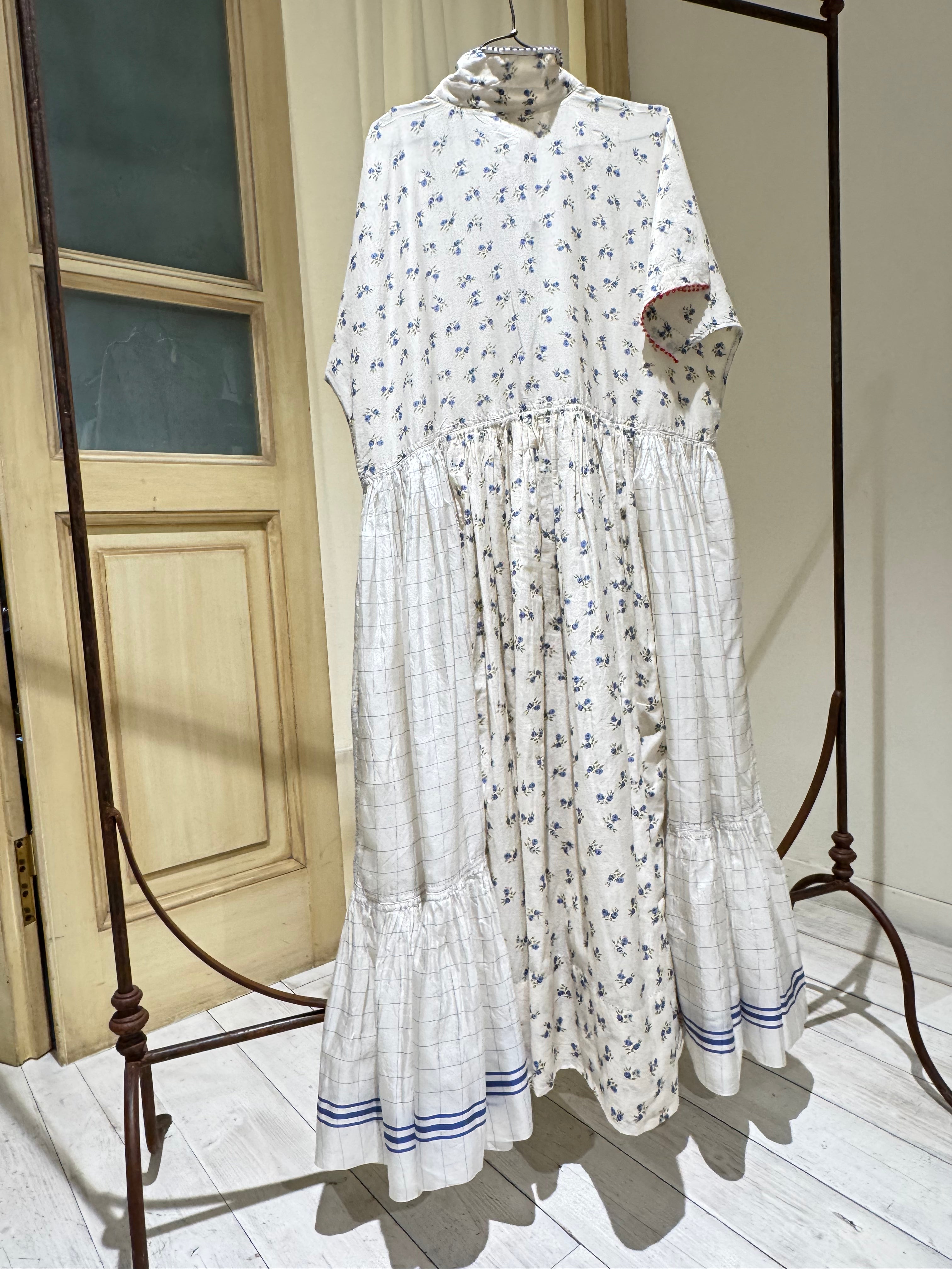 W DRESS Short Sleeve - I LOVE PÈRO - Milk, Sky Blue