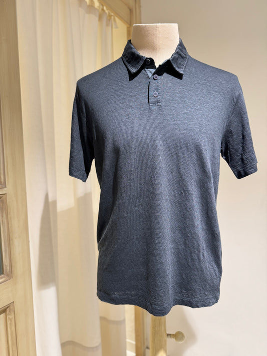 M LINEN POLO - DANIELE FIESOLI - DARK GREY