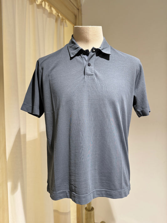 M COTTON CREPE POLO - DANIELE FIESOLI - MID GREY