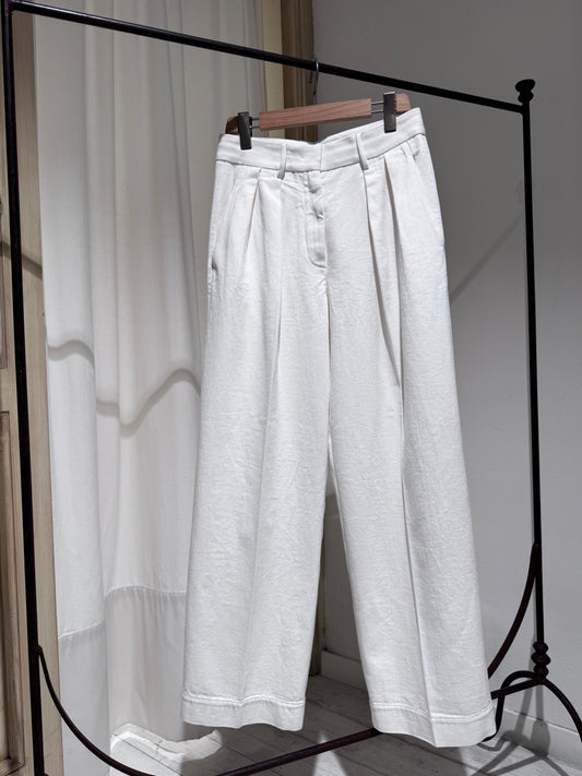 W Pant Pleated - FORTE FORTE - Milk