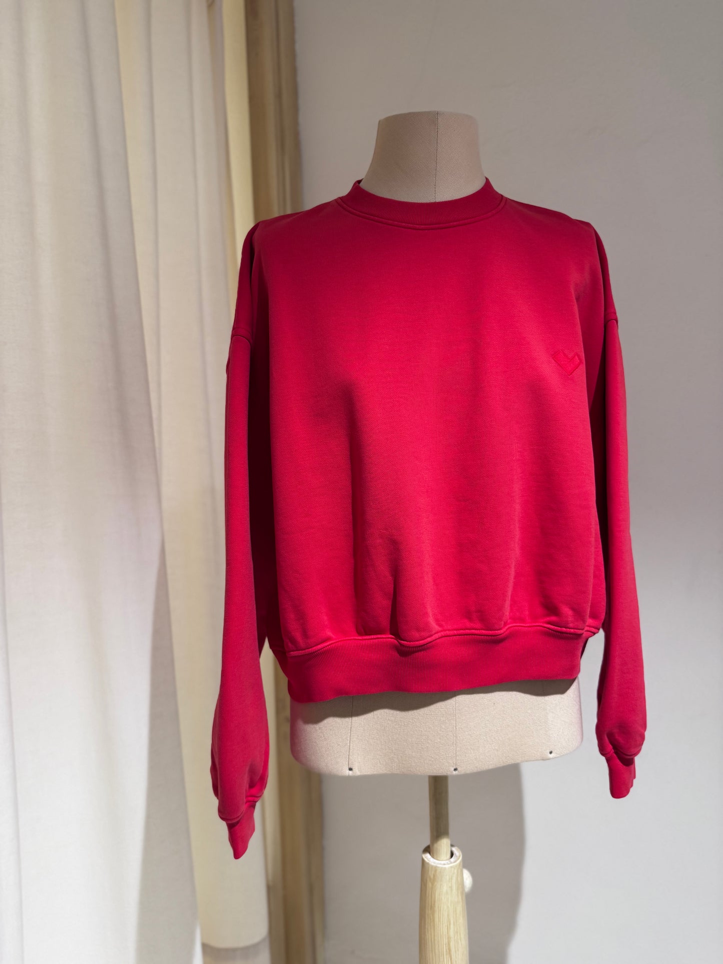 W Fancy cropped crewneck sweatshirt - BELLEROSE - Red