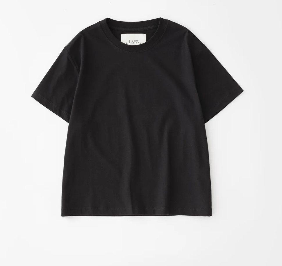 W MARINE T-SHIRT - STUDIO NICHOLSON - BLACK