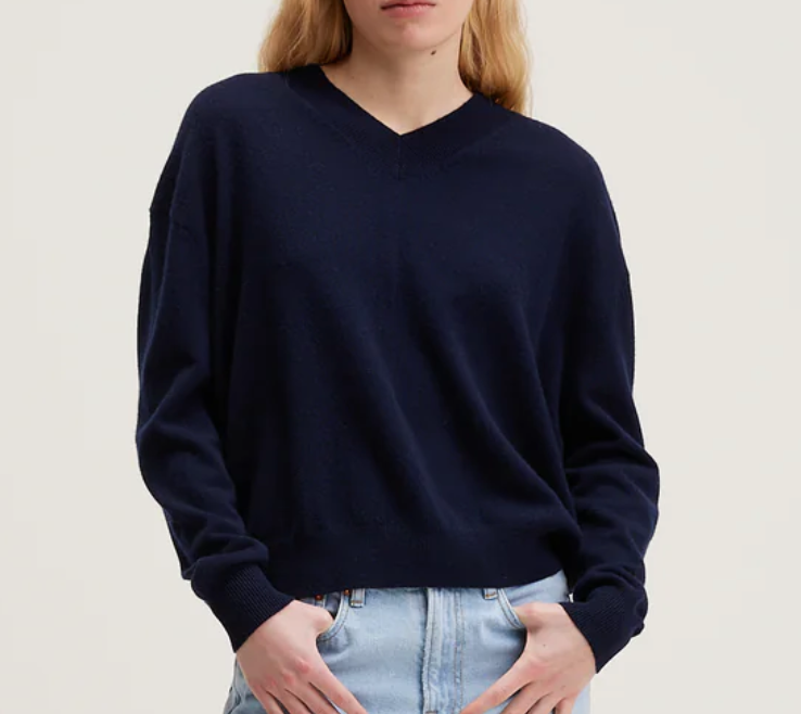 W SLAX SWEATER - BELLEROSE - Knit CASHMERE (Navy Blue)