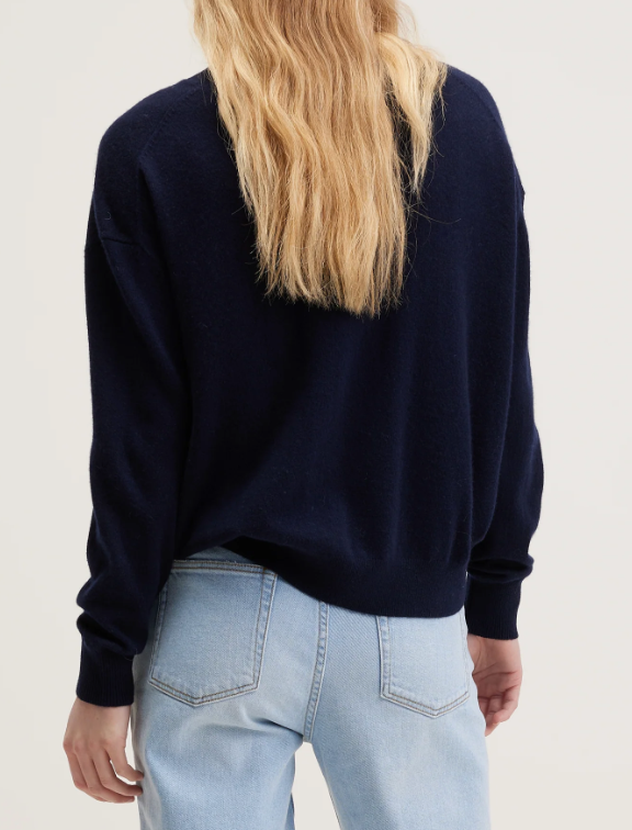 W SLAX SWEATER - BELLEROSE - Knit CASHMERE (Navy Blue)