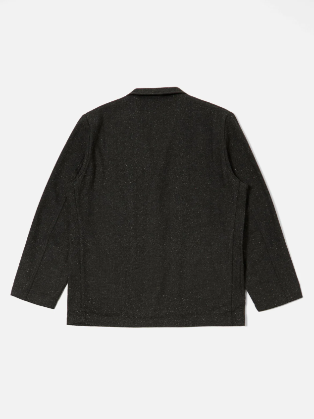 M Salt N Pepper Tweed Three Button Jacket - UNIVERSAL WORKS - Black