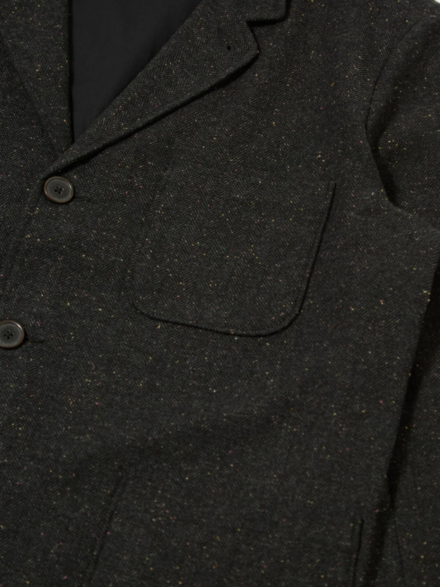 M Salt N Pepper Tweed Three Button Jacket - UNIVERSAL WORKS - Black