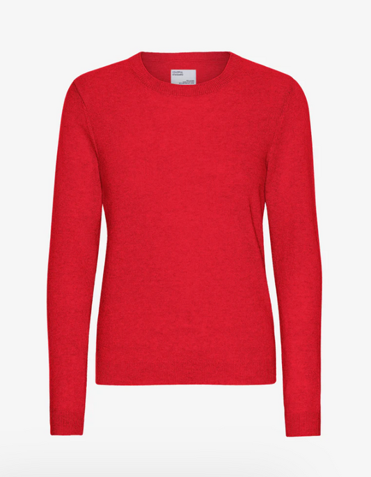 W Light Merino Wool Crew - COLORFUL STANDARD - Scarlet Red