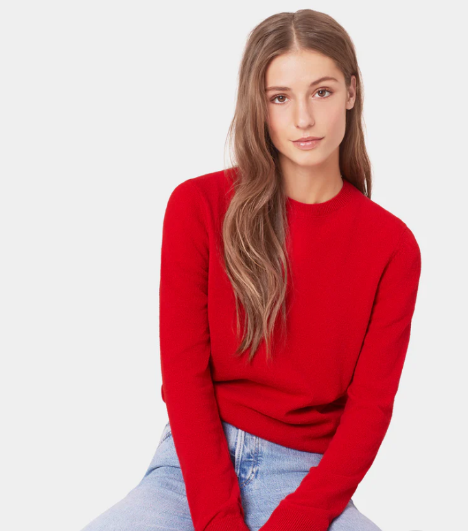 W Light Merino Wool Crew - COLORFUL STANDARD - Scarlet Red