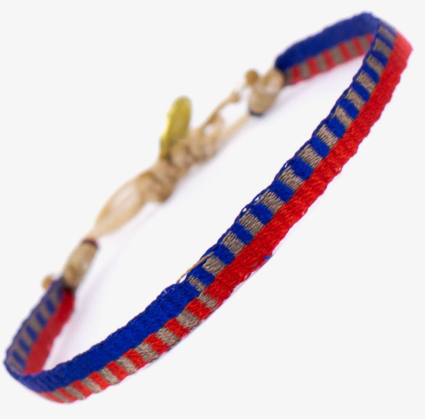 M&W GUANABANA BRACELET - MULTI BLUE & RED BASE
