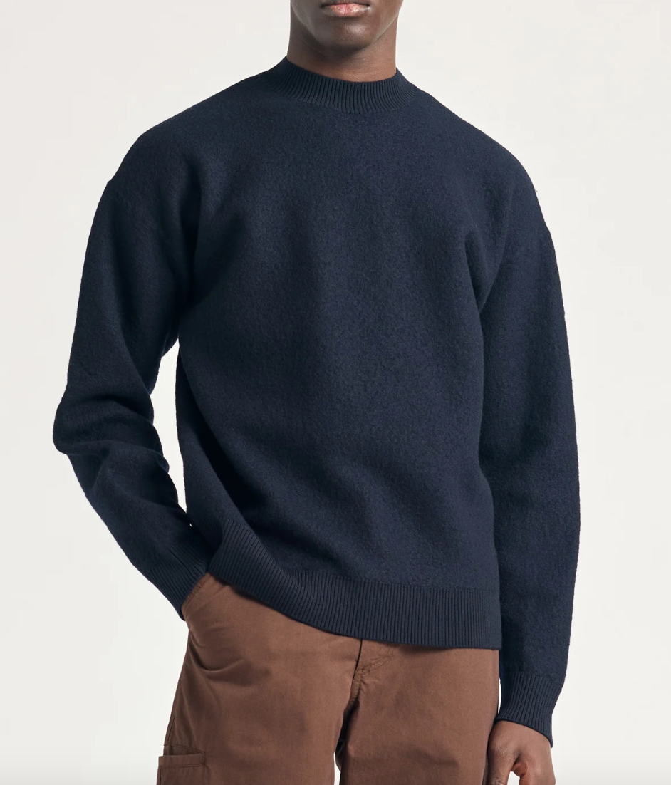 M Rom Boiled Wool Crewneck - KNIT - NORSE PROJECTS - Dark Navy