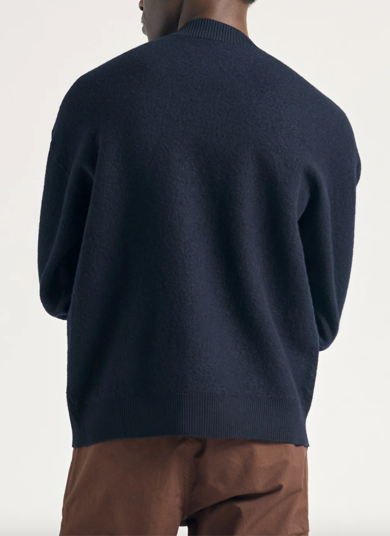 M Rom Boiled Wool Crewneck - KNIT - NORSE PROJECTS - Dark Navy