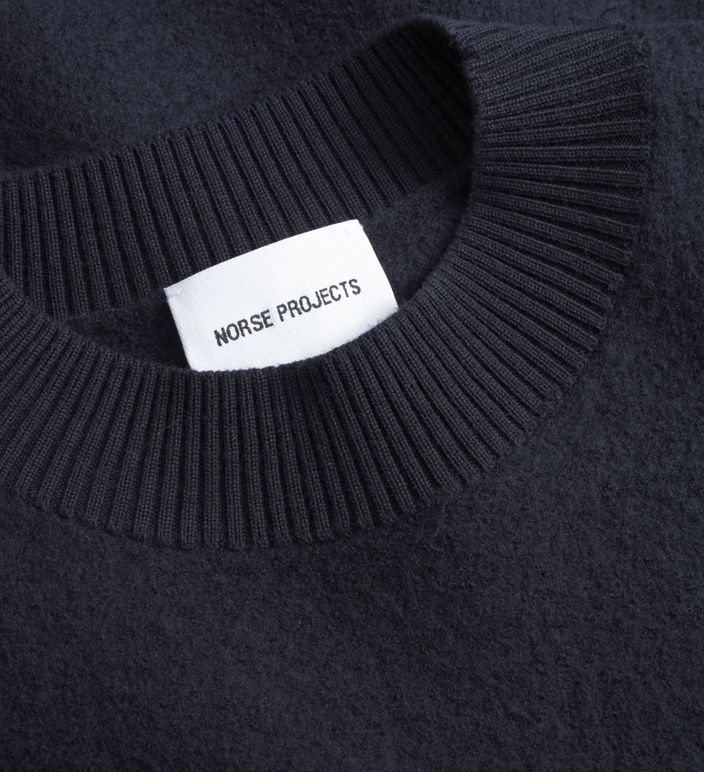 M Rom Boiled Wool Crewneck - KNIT - NORSE PROJECTS - Dark Navy