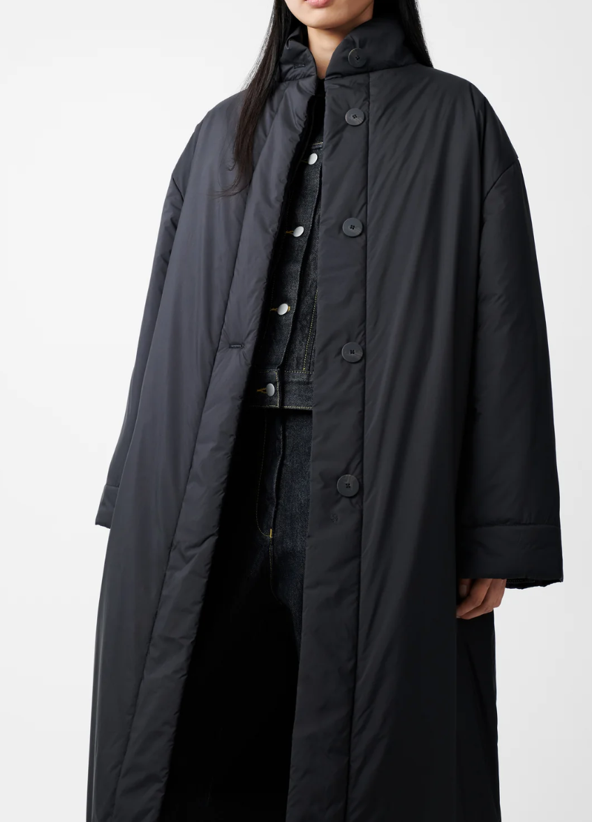 W PALLAN DOWN JACKET COAT - STUDIO NICHOLSON - BLACK