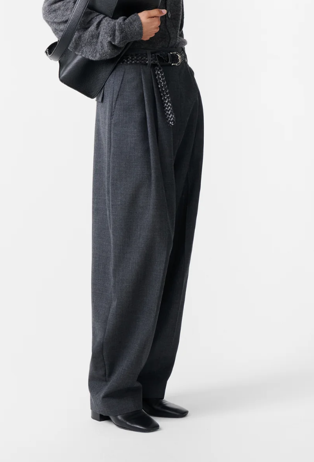 W Acuna Heritage Wool Pant - STUDIO NICHOLSON - Slate Melange