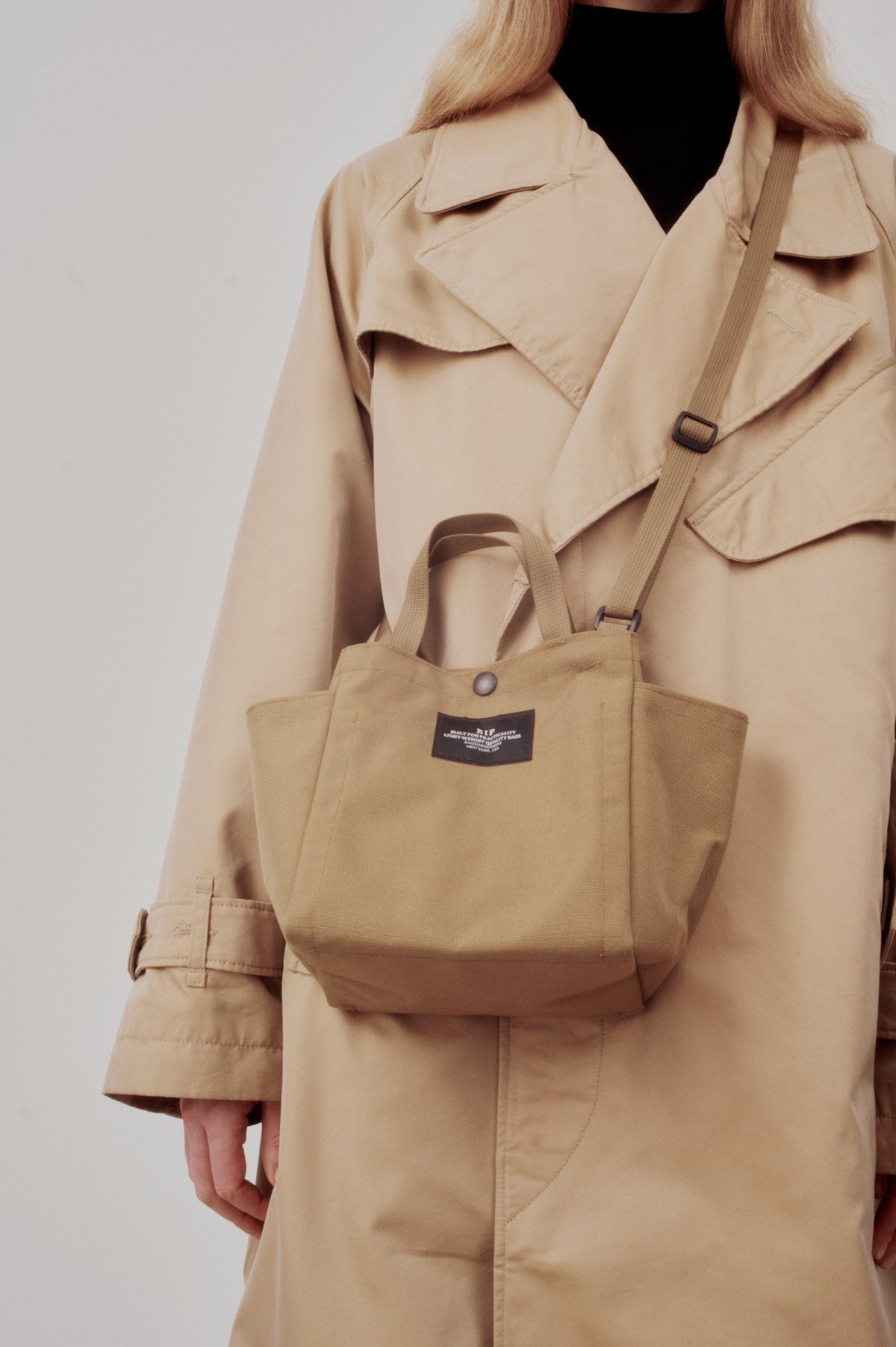 SMALL SIDE POCKET TOTE - CANVAS NYLON - BIP